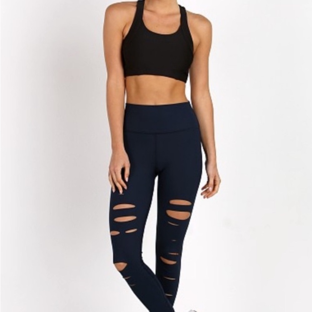 ALO Yoga Black Ripped Warrior Legging